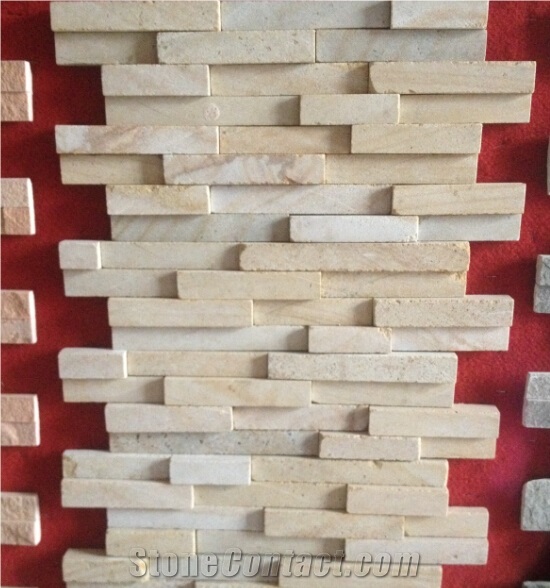 Different Types Of Decoration Exterior Wall Stone, Beige Sandstone Cultured Stone