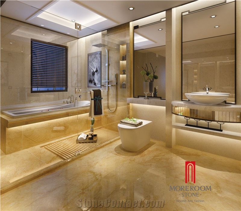 Bathroom Design High Quality Acid-Resistant Gold Color Glossy Porcelain Floor Tile