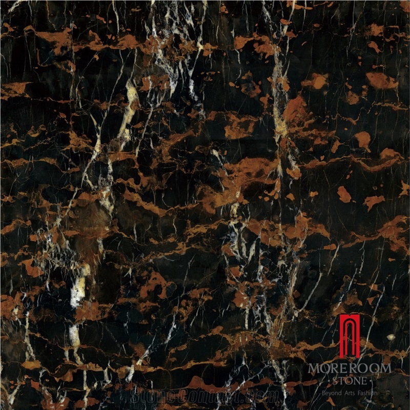 Rustic Glazed Wall Design Black Ceramic Tile 600x600 with Gold Vein