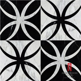White and Black Marble Waterjet Ceramic Tile Price