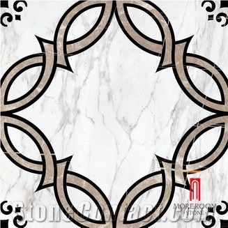 White and Black Marble Waterjet Ceramic Tile Price