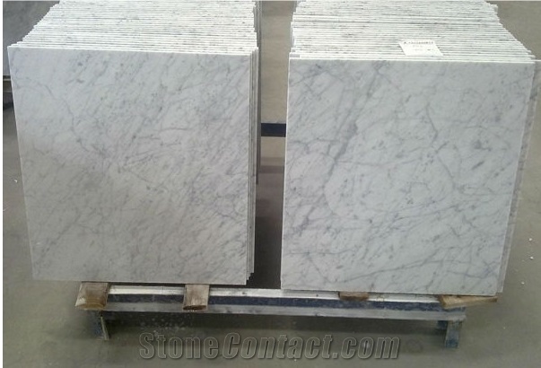 Bianco Carrara White Marble Thin Tiles 24x24