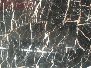Golden Coral Marble Slabs & Tiles, Black Marble Wall/Floor Covering Tiles