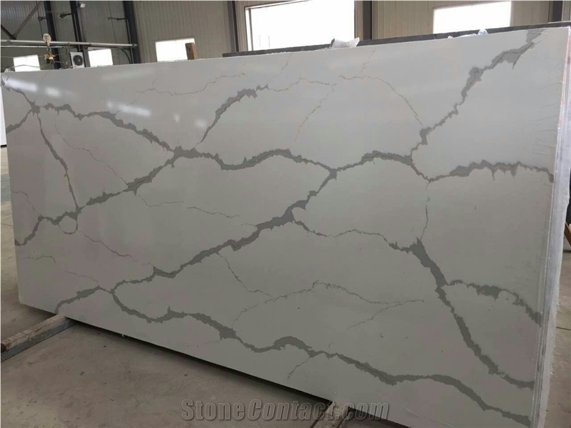 Calacatta White Quartz Stone Tile & Slab Engineered Stone