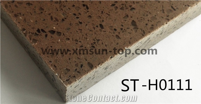 Dark Brown Artificial Quartz Stone Slab /Artificial Quartz Slab&Tile/Engineered Stone Slab/Floor & Wall Tile/ Wall & Floor Covering/Polished Surface/Silestone/Man-Made Quartz Stone/China Quartz