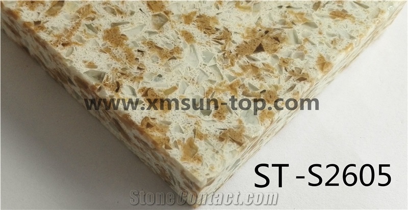 White and Brown Artificial Quartz Stone Slab / Multicolor Artificial Quartz Slab&Tile/Engineered Stone Slab/Floor & Wall Tile/ Wall & Floor Covering/Polished Surface/Silestone/Man-Made Quartz Stone