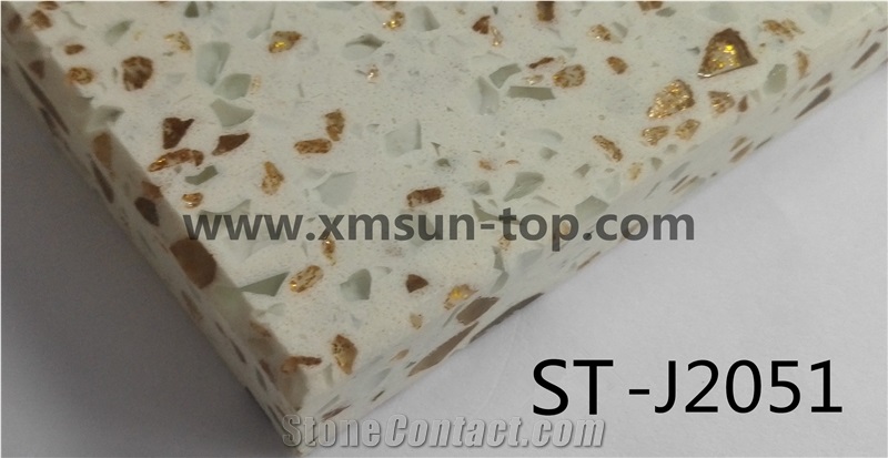 White and Gold Artificial Quartz Stone Slab /Artificial Quartz Slab & Tile/ Engineered Stone Slab/Floor & Wall Tile/ Wall & Floor Covering/Polished Surface/Silestone/Man-Made Quartz Stone/China Quartz