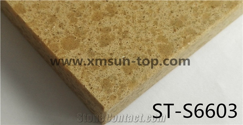 Yellow Artificial Quartz Stone Slab/Artificial Quartz Slab&Tile/Engineered Stone Slab/Floor & Wall Tile/ Wall & Floor Covering/Polished Surface/Silestone/Man-Made Quartz Stone/China Quartz