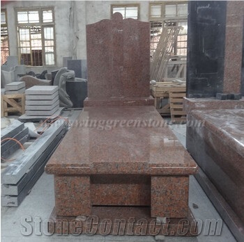 Chinese Red Granite Custom Monuments, Granite G562 Tombstone Headstone Monuments, Winggreen
