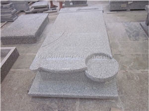 Light Grey Granite Tombstone, Chinese Granite G603 Tombstone Headstone Monuments, Winggreen