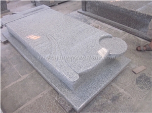 Light Grey Granite Tombstone, Chinese Granite G603 Tombstone Headstone Monuments, Winggreen