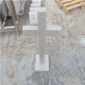 Pearl White Granite Cross Tombstone, White Granite Cross Tombstone, Winggreen