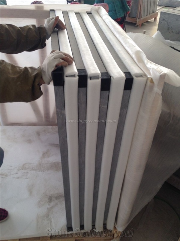 Special and Strong Package, with Corner Protector and Edge Protector, China Black Blue Limestone Tiles for Floor Covering, China Black Bluestone Tiles, Xiamen Winggreen Manufacturer