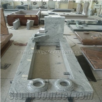 Viscont White Italian Headstone, White Granite Family Tombstones, Winggreen