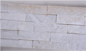 White Quarzite Cultured Stone Wall Cladding, White Quarzite Stacked Stone Veneer, Winggreen
