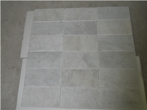 Turkish Mugla White Marble Tumbled Paver, White Marble Cube Stone & Floor Covering