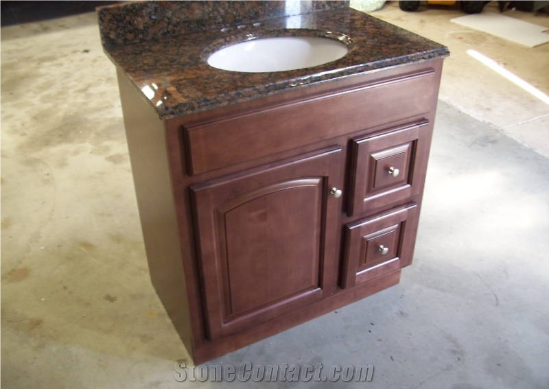 Baltic Brown Granite Vanitytops Onto Bathroom Cabinet