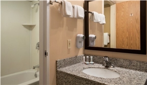 Bathroom Granite Tops by Tiger Skin White for Travelodge by Wyndham