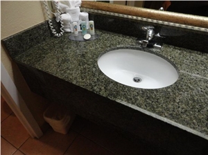 China Green Granite Bathroom Countertop for Quality Inn Motel
