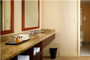 Granite Giallo Fiorito Bathroom Countertop for Sheraton Hotel