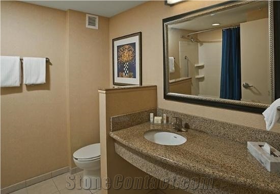 Laminated Bullnose Edge and Curved Front Bathroom Granite Vanitytop for Courtyard by Marriott