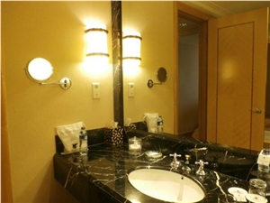 Marble Nero Marquina Bathroom Vanitytop for Jw Marriott China Marquina Marble Bath Top