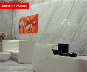 Volakas White Marble Tiles for Wall and Flooring Of Commercial Building