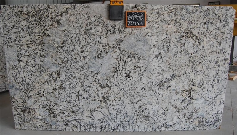 Bianco Satin Slab, Grey Polished Granite Flooring Covering Tiles & Slabs