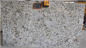 Bianco Satin Slab, Grey Polished Granite Flooring Covering Tiles & Slabs