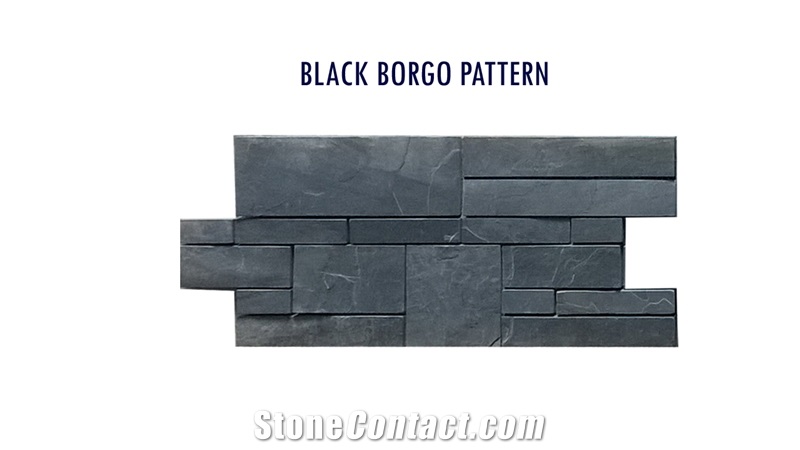 black slate, black Slate Cultured Stone, Wall Cladding, Stacked Stone Veneer