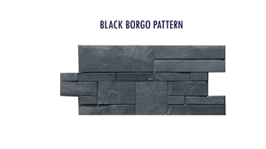 black slate, black Slate Cultured Stone, Wall Cladding, Stacked Stone Veneer
