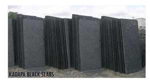 Cuddapha Black Limestone Handcut Slabs, Cube Stone, Pavers