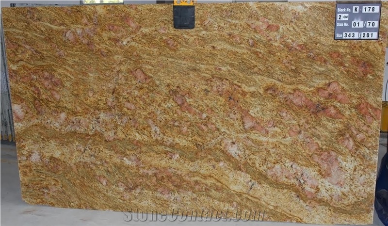 Imperial Gold Granite Tiles & Slabs, Yellow Polished Granite Floor Covering Tiles, Wall Covering Tiles