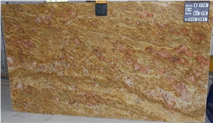 Imperial Gold Granite Tiles & Slabs, Yellow Polished Granite Floor Covering Tiles, Wall Covering Tiles
