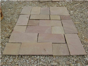 Sandstone Autuman Brown Tiles Pattern, Brown Sandstone Floor Covering Tiles