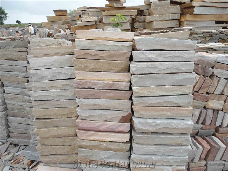 Sandstone Camel Dust Wall Stone, Brown Sandstone Cube Stone & Pavers
