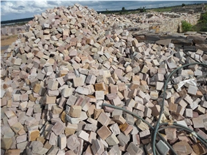 Sandstone Multi Brown Cobbles, Cube Stone & Pavers