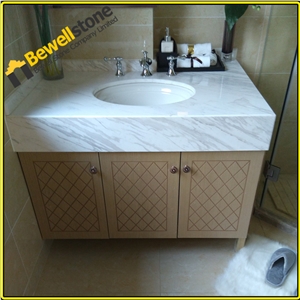White Carrara Marble Bathroom Countertops, Carrara White Marble Bathroom Vanity Tops