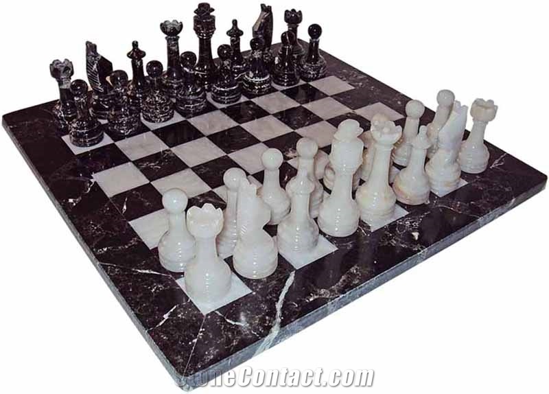 black and white marble chess board