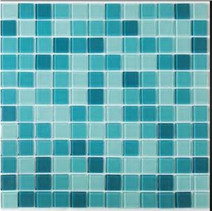 Cheaper 8mm Thickness Blue Pool Tile Glass Mosaic Tile for Swimming Pool