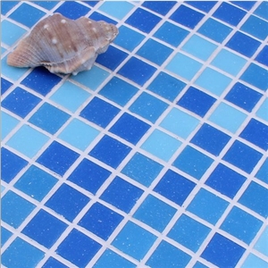 Cheaper 8mm Thickness Blue Pool Tile Glass Mosaic Tile for Swimming Pool