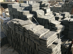 China Black Quartzite Natural Split Slabs & Tiles