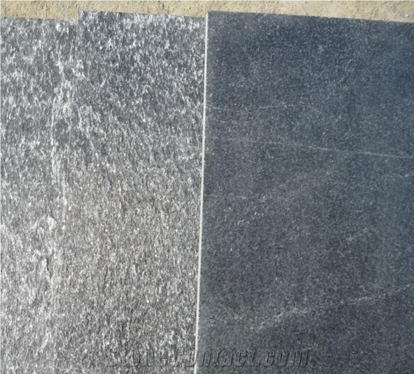 China Black Quartzite Slabs & Tiles, Quartzite Floor/Wall Tiles