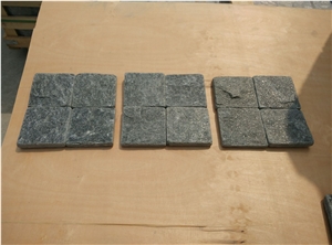 China Natural Dark Grey Quartzite Tumbled Slabs & Tiles, Natural Quartzite