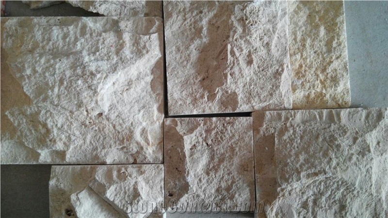 Chinese Yellow Sun Limestone Mushroom Stone Wall Panels