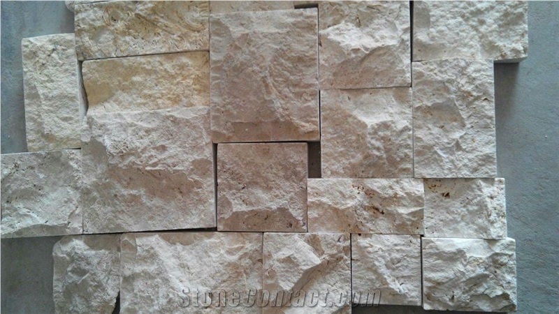 Chinese Yellow Sun Limestone Mushroom Stone Wall Panels