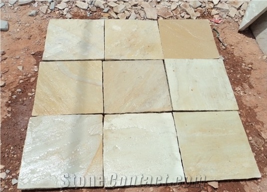 Fossil Mint Sandstone Tiles, China Yellow Sandstone