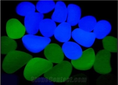 Free Sample 24hours Glow Time Blue Green Luminous Gravel Pebble Stone