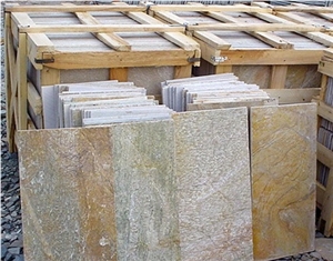 Golden Honey Flooring Tiles, Cheap Price Nature Stone Golden Quartzite Tiles & Slabs