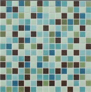 Light Green Color Iridescent Square Glass Mosaic Tile for Swimming Pool Decoration